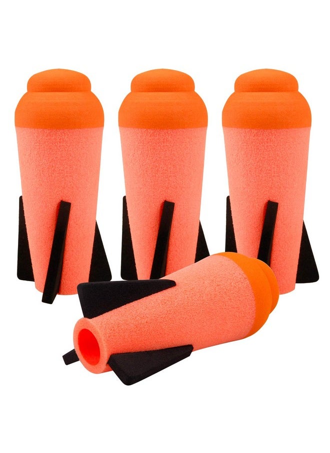 Mega Missile Refill For Nerf N-Strike Elite Series, 4Packs, Compatible Darts Mega Missile Refill Bullets Foam Rockets For Nerf Party (Orange)