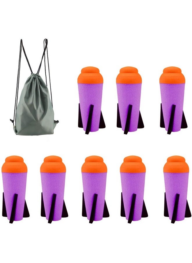 Ile Refill For Nerf N-Strike Elite Series, 8Packs, Ruibytree Compatible Darts Mega Missile Refill Bullets Foam Rockets For Nerf Party- With Storage Bag (Purple)