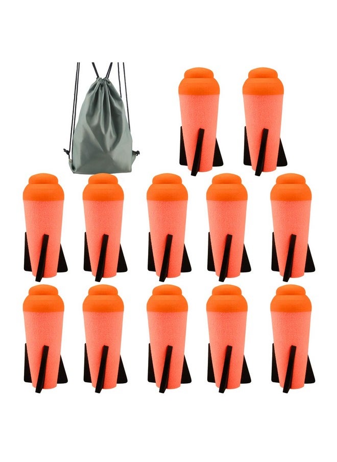 Ile Refill For Nerf N-Strike Elite Series, 12Packs, Ruibytree Compatible Darts Mega Missile Refill Bullets Foam Rockets For Nerf Party- With Storage Bag