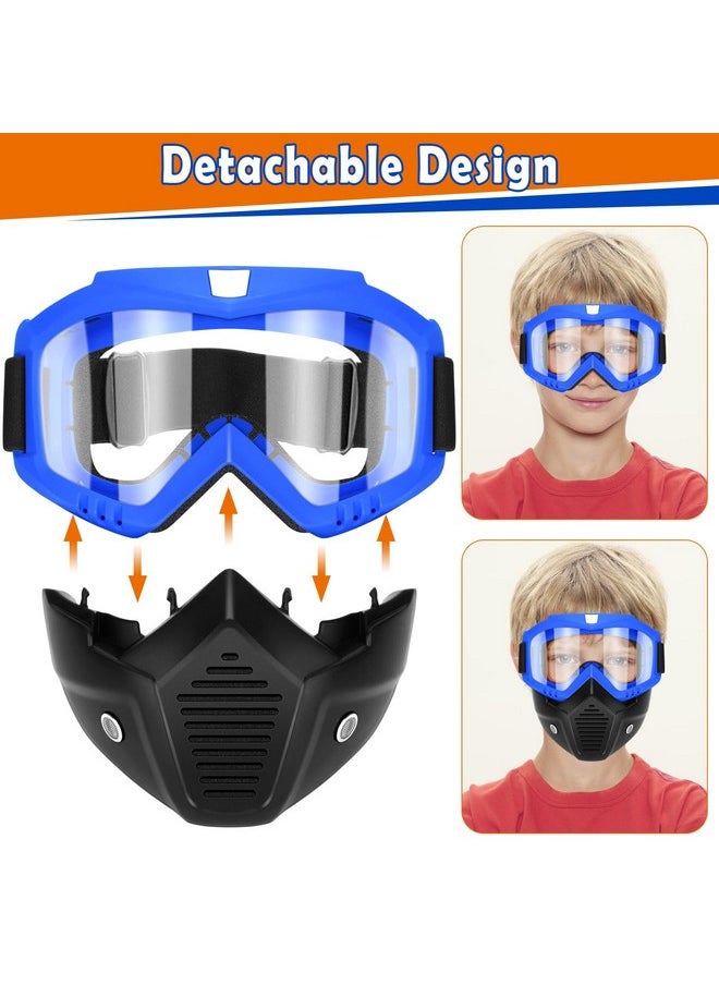 2 Pack Tactical Mask With Goggles Compatible With Nerf Rival, Apollo, Zeus, Khaos, Atlas, & Artemis Blasters Rival Mask Red & Blue
