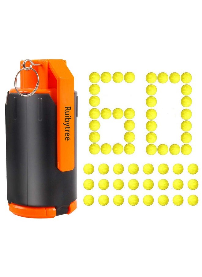 Tactical Plastic Toy Bomb For Nerf Cs Nerf Rival Battle Game With 60Pcs Rounds Refill Bullet Balls Ammo - (Orange)