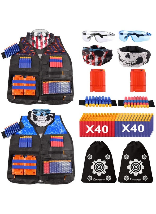 2 Sets Tactical Vest Kits Compatible With Nerf Guns N-Strike Elite Series