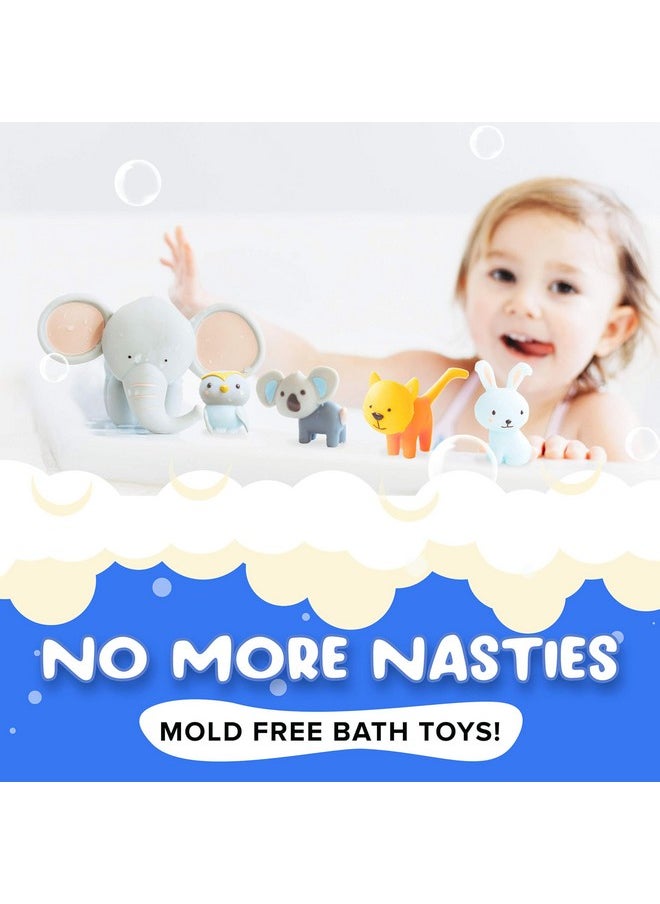 Mold Free Bath Toys For Babies & Toddlers, Animal No Hole Bath Toys, No Mold For Tub, Beach, Pool, Bpa-Free, Dishwasher-Safe, Infant Bath Toys No Holes 0 1 3 6 12 18 Months