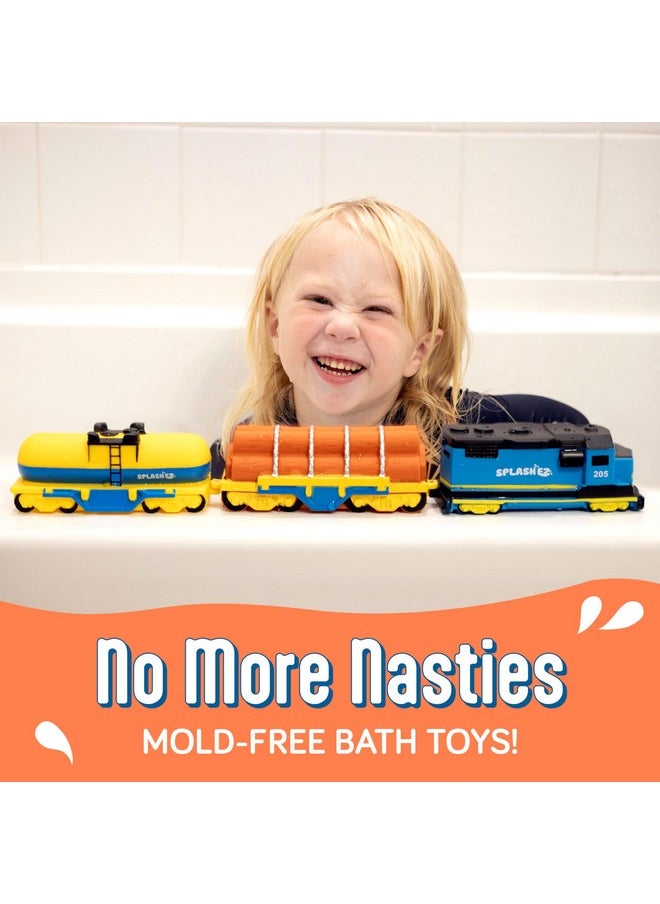 Mold Free Bath Toys For Babies & Toddlers, Cargo Train No Hole Bath Toys, No Squirt Bath Toys No Mold For Tub Beach,Pool,Bpa-Free,Safe,Fun Infant Baby Bath Toys No Holes 0 1 3 6 12 18 Months