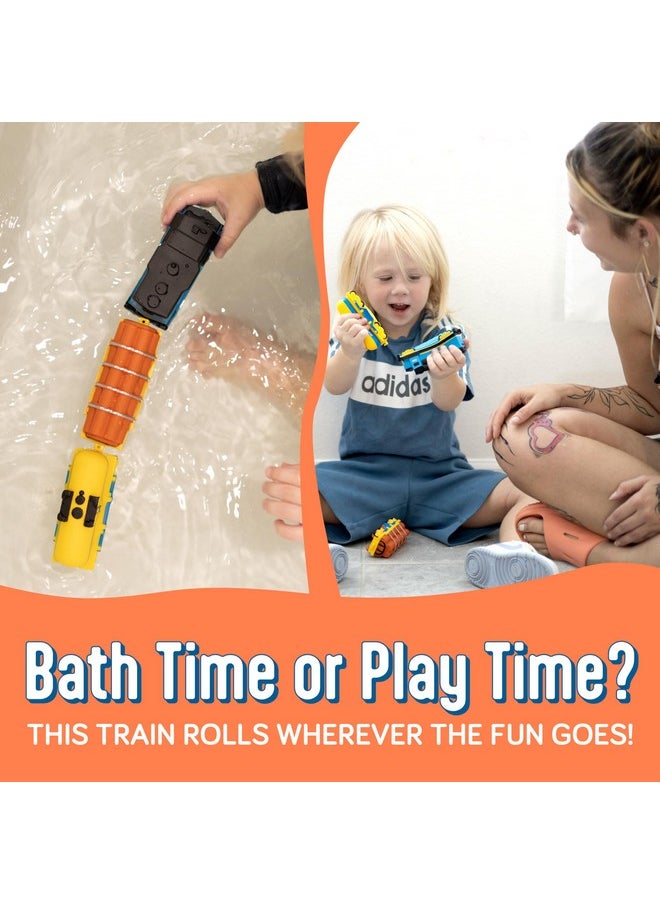 Mold Free Bath Toys For Babies & Toddlers, Cargo Train No Hole Bath Toys, No Squirt Bath Toys No Mold For Tub Beach,Pool,Bpa-Free,Safe,Fun Infant Baby Bath Toys No Holes 0 1 3 6 12 18 Months