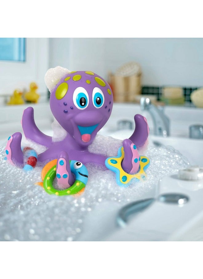 Floating Octopus Toy With 3 Hoopla Rings - Baby Bath Toy For Boys And Girls - 18+ Months - Purple (Pack Of 1)