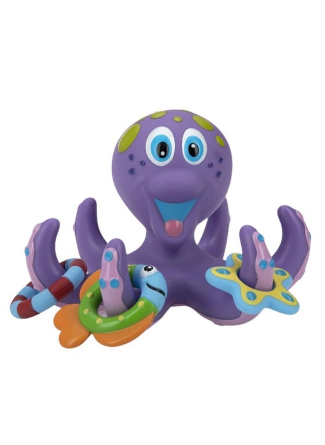 Floating Octopus Toy With 3 Hoopla Rings - Baby Bath Toy For Boys And Girls - 18+ Months - Purple (Pack Of 1)