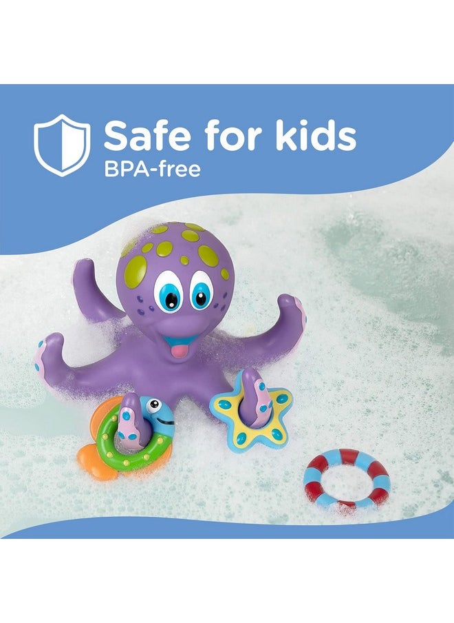 Floating Octopus Toy With 3 Hoopla Rings - Baby Bath Toy For Boys And Girls - 18+ Months - Purple (Pack Of 1)