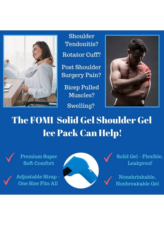 Premium Shoulder Hot Cold Solid Gel Ice Pack | Cooling Compression Therapy Wrap | Rotator Cuff, Tendonitis, Surgery Recovery Pain Relief | Comfortable Heating And Cooling Arm Compress