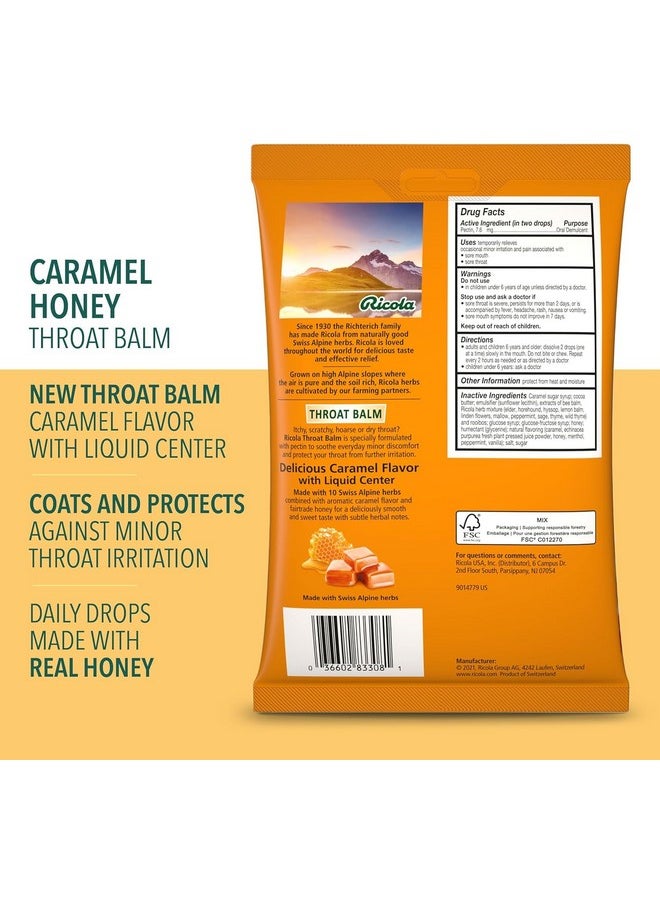 Throat Balm Caramel Throat Drops With Liquid Center, 34 Count (Pack Of 4) Coat & Protect Your Throat, Daily Throat Relief & Protection, Oral Demulcent