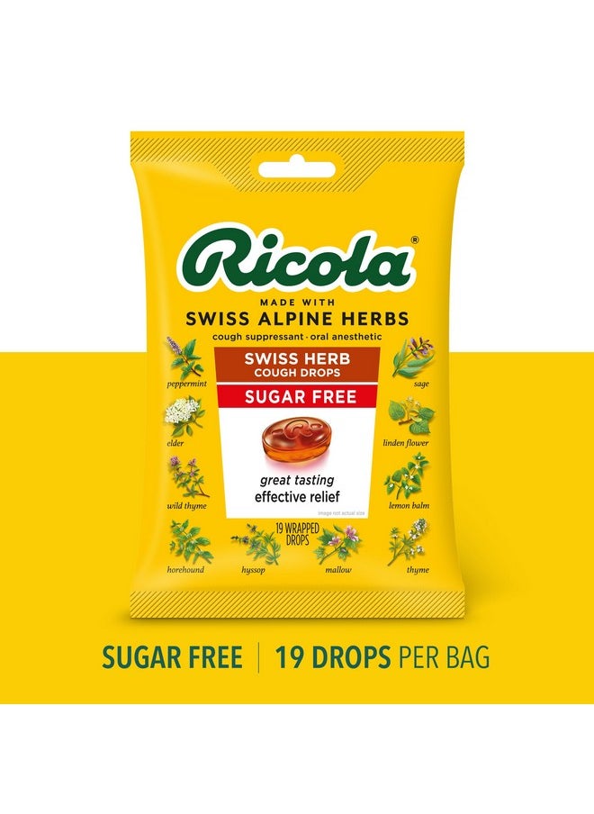 Sugar Free Original Herb Cough Drops, 19 Count, Cough Suppressant & Throat Relieving Drops With Naturally Sourced Menthol, Pleasing Taste For Coughs & Throat Irritation Symptom Relief