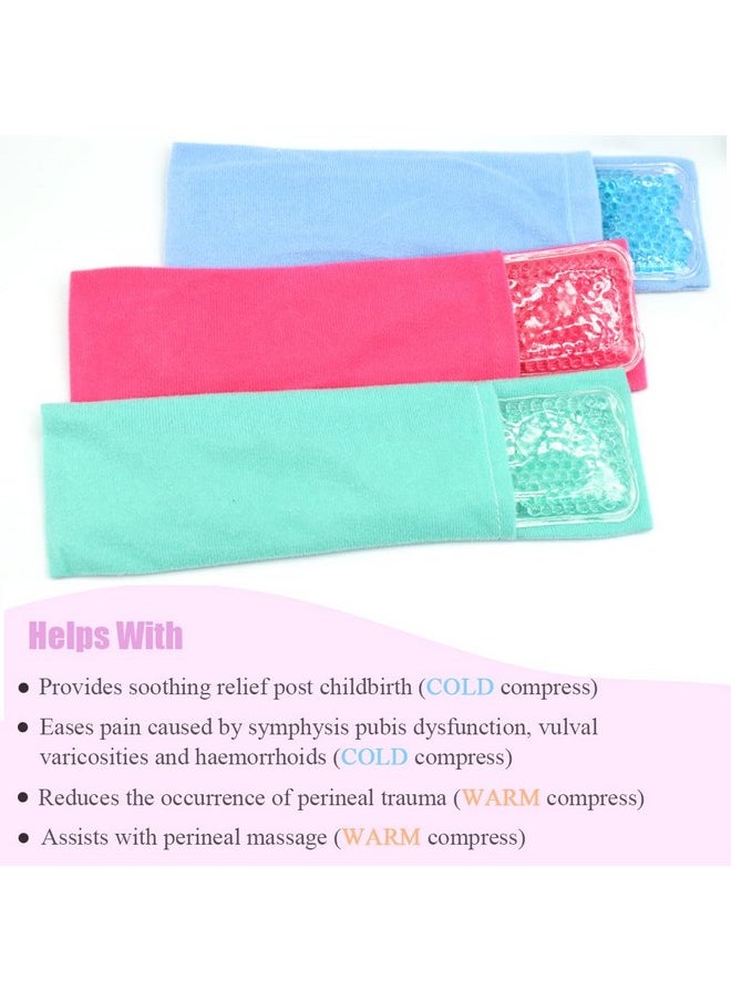 Perineal Cooling Pad, Postpartum Cold Packs Gel Bead Ice Pack Cold Therapy For Women After Pregnancy And Delivery, 2 Ice Pack And 2 Cover (Blue)