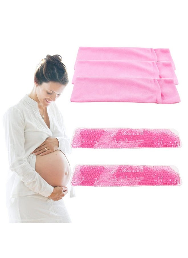 Reusable Perineal Cooling Pad,Pain Relief Of Postpartum Hemorrhoids, Instant Perineal Cold Pack,Vaginial Ice Pack For Pain Relief(2 Pcs+3 Washable Sleeves/10X2.4In)