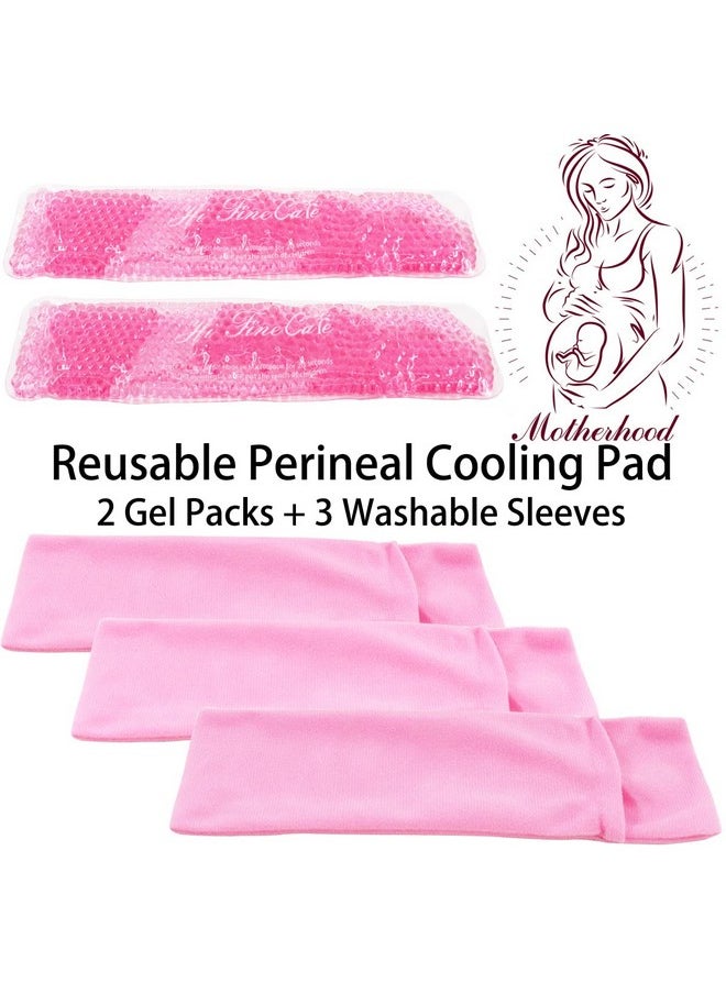 Reusable Perineal Cooling Pad,Pain Relief Of Postpartum Hemorrhoids, Instant Perineal Cold Pack,Vaginial Ice Pack For Pain Relief(2 Pcs+3 Washable Sleeves/10X2.4In)