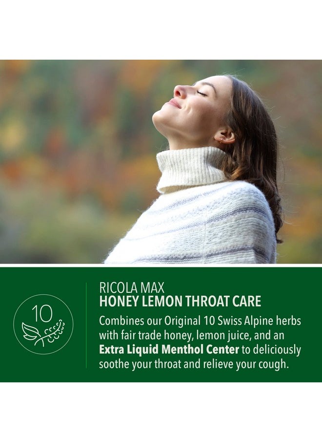 Max Honey Lemon Throat Care Large Bag | Cough Suppressant Drops | Dual Action Liquid Center | Soothing Long-Lasting Relief - 34 Count (Pack Of 1)