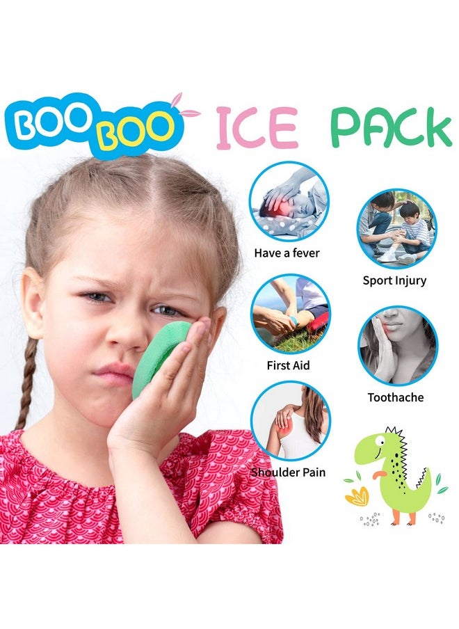 Boo Boo Ice Pack, Kid Reusable Ice Pack, Auxiliary Fever Reduction, Hot Cold Pack For Kid Injuries, Wisdom Teeth, Baby Colic, Gas And Upset Stomach, Pain Relief, Fever, Headaches(4 Pcs)