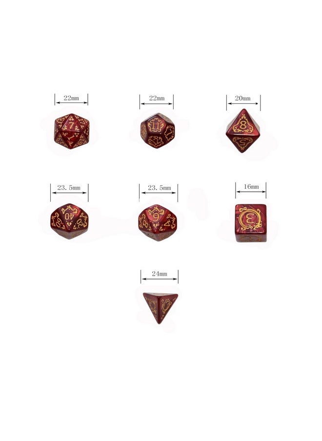 Retro Polyhedral Dice Sets With Pouches For D&D Dnd Rpg Mtg Dungeon And Dragons Table Board Roll Playing Games D4 D6 D8 D10 D% D12 D20 (Retro 3-35Pcs)