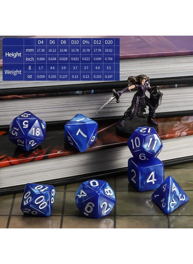 Dnd Dice Set 15 X 7 Polyhedral Dice (105Pcs) With 1 Large Flannel Bag, D&D Dice (D4 D6 D8 D10 D% D12 D20) For Dungeons And Dragons Rpg Mtg Table Games