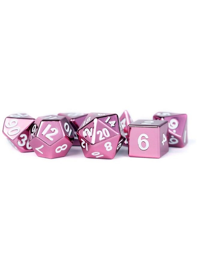 Dice Games 16Mm Metal Polyhedral Dnd Dice Set: Pink, Role Playing Game Dice For Dungeons And Dragons