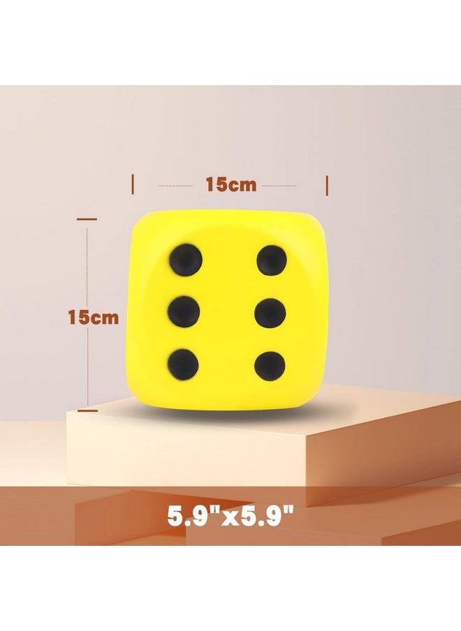 5.9'' Large Foam Dice Squishies Jumbo Dice For Classroom Game Dice Kids Toys Collection Decorative Props(Yellow)
