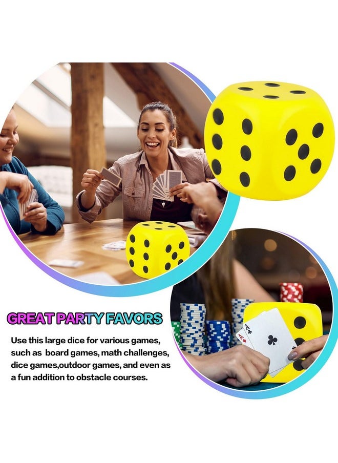 5.9'' Large Foam Dice Squishies Jumbo Dice For Classroom Game Dice Kids Toys Collection Decorative Props(Yellow)