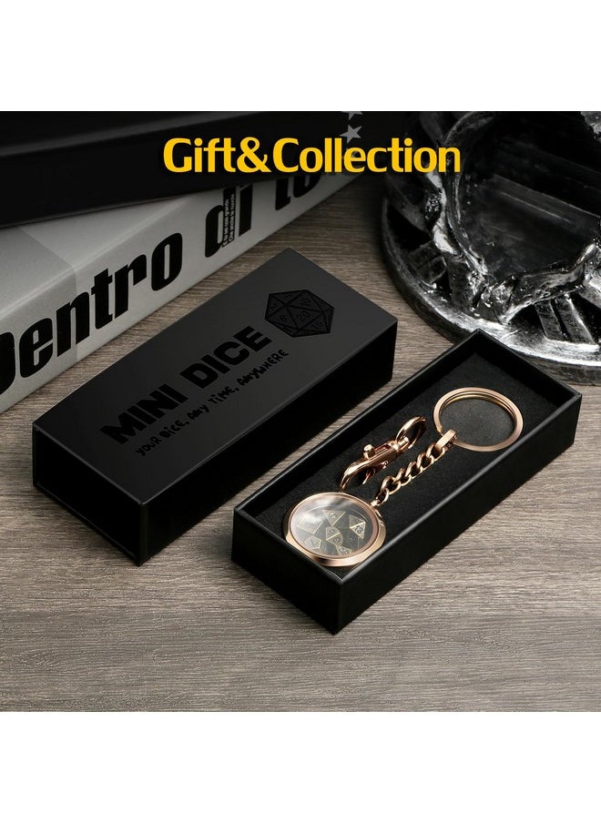 Metal D&D Dice,Dndnd 6Mm Metallic Dice Set With Keychain And Gift Dice Box For Dungeons And Dragon Dnd Game (Copper With Rose Gold Case)