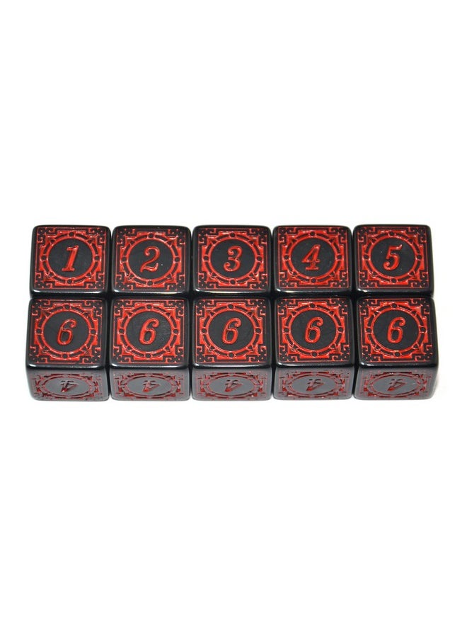 10-Pack D6 Six Sides 16Mm Dice Die For Dnd Mtg Prg Wow Table Game Math Teaching (Red Letter)