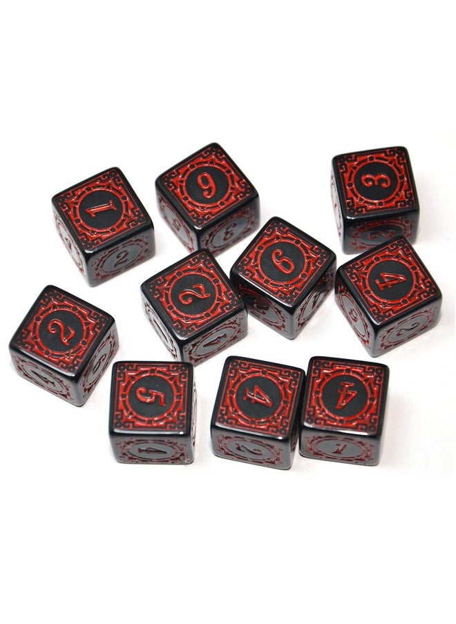 10-Pack D6 Six Sides 16Mm Dice Die For Dnd Mtg Prg Wow Table Game Math Teaching (Red Letter)