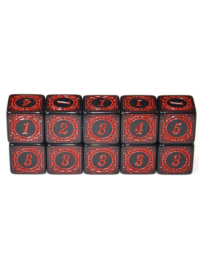 10-Pack D6 Six Sides 16Mm Dice Die For Dnd Mtg Prg Wow Table Game Math Teaching (Red Letter)