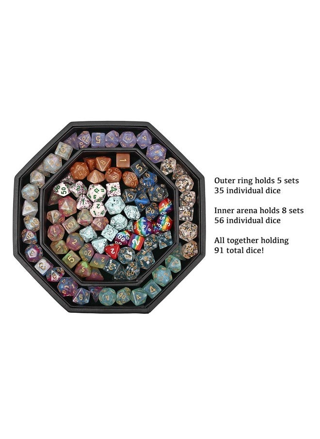 Dice Tray Arena Rolling Tray And Storage Compatible With Any Dice Game, D&D And Rpg Gaming (Green)