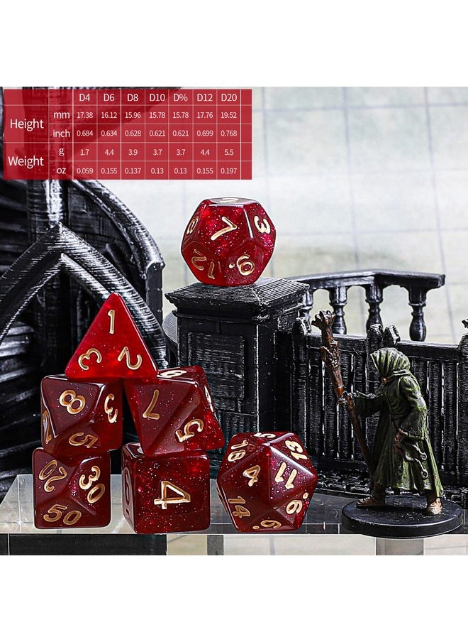 Dnd Dice Set 10X7 Polyhedral Dice (70 Pcs) For Dungeons And Dragons Rpg Mtg Role Playing Table Games With 1 Drawstring Bag