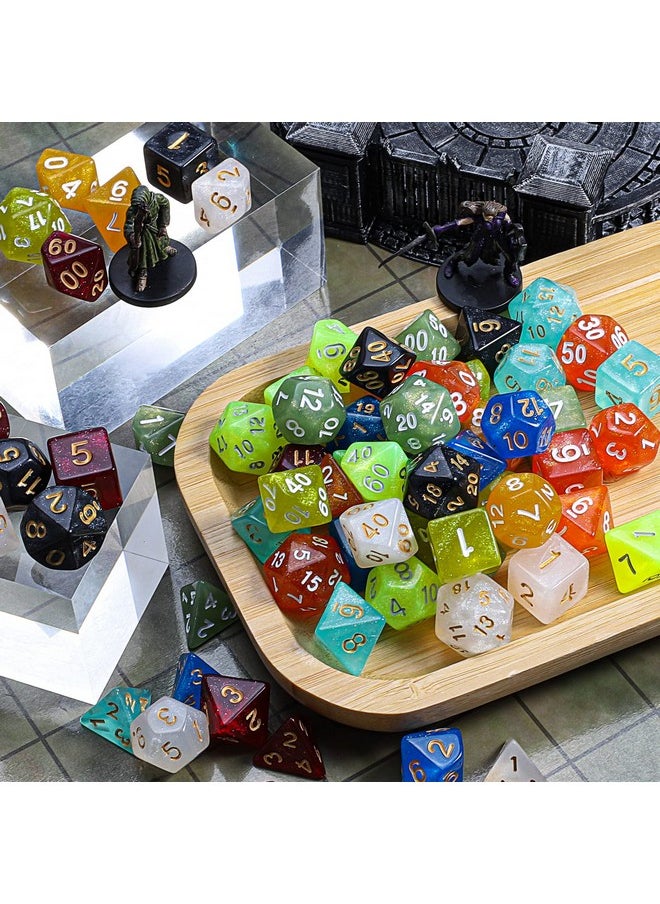 Dnd Dice Set 10X7 Polyhedral Dice (70 Pcs) For Dungeons And Dragons Rpg Mtg Role Playing Table Games With 1 Drawstring Bag