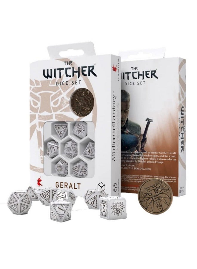 Q-Workshop Witcher Dice Set. Geralt - Q-Workshop White Wolf