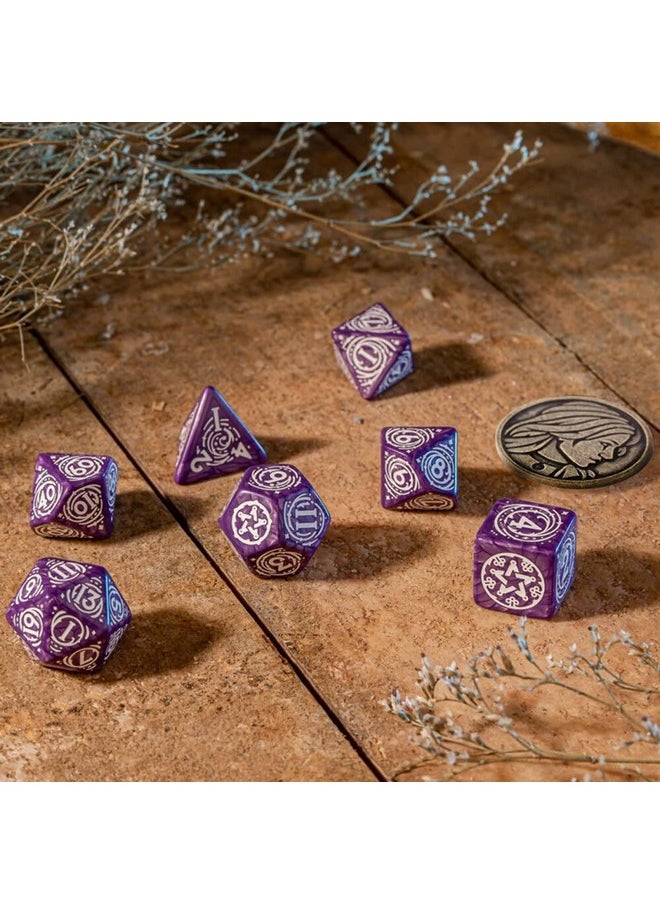 Q-Workshop Witcher Dice Set. Yennefer - Lilac And Gooseberries