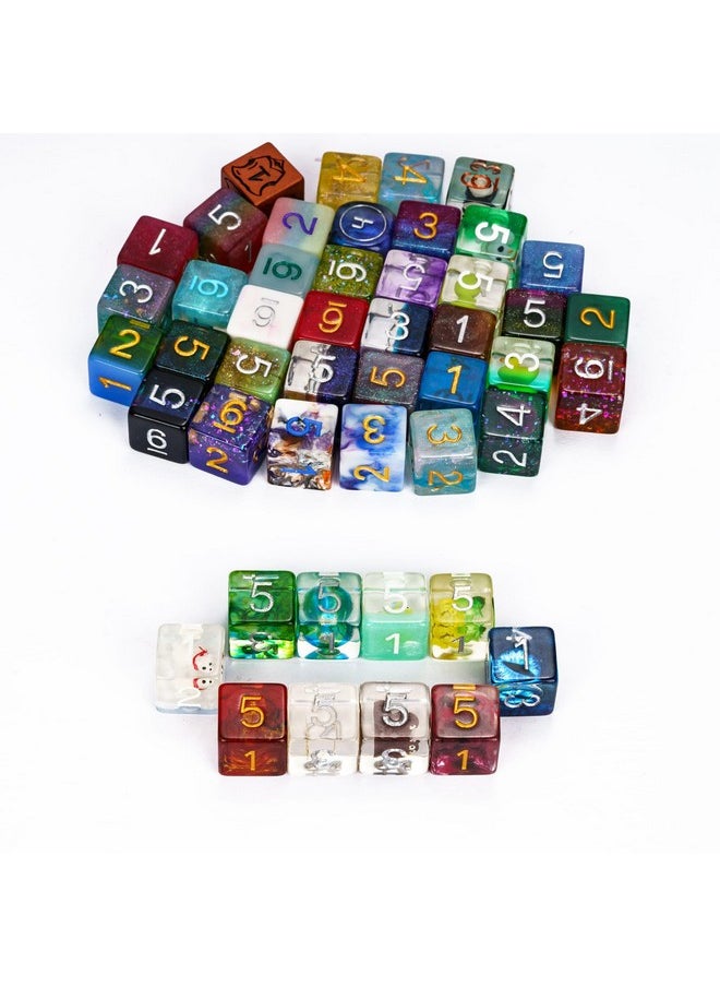 10 Pack Of D6 Dice Random Color D6 Polyhedral Dice 6 Sided D&D Dice For Dnd Rpg Mtg Table Games Dungeons And Dragons Dice