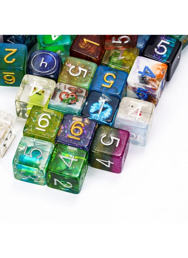 10 Pack Of D6 Dice Random Color D6 Polyhedral Dice 6 Sided D&D Dice For Dnd Rpg Mtg Table Games Dungeons And Dragons Dice
