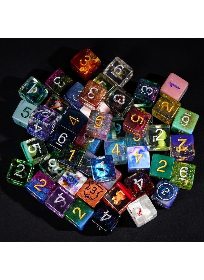 10 Pack Of D6 Dice Random Color D6 Polyhedral Dice 6 Sided D&D Dice For Dnd Rpg Mtg Table Games Dungeons And Dragons Dice