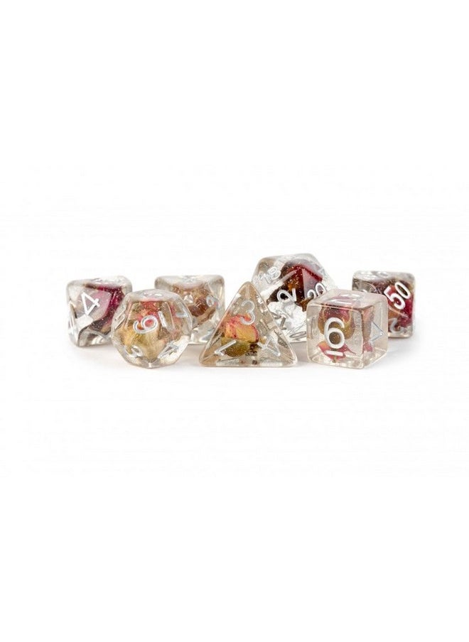 Dice Games 16Mm Resin Poly Dnd Dice Set: Rose Dice, Role Playing Game Dice For Dungeons And Dragons