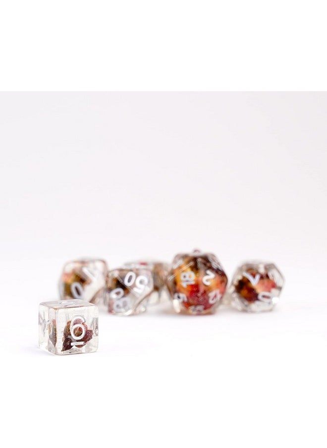 Dice Games 16Mm Resin Poly Dnd Dice Set: Rose Dice, Role Playing Game Dice For Dungeons And Dragons
