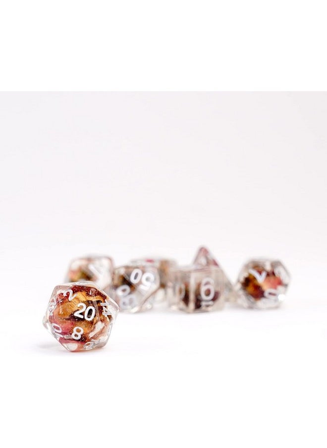 Dice Games 16Mm Resin Poly Dnd Dice Set: Rose Dice, Role Playing Game Dice For Dungeons And Dragons
