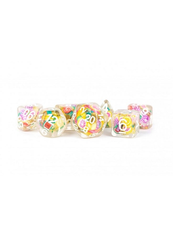 Dice Games 16Mm Resin Poly Dnd Dice Set: Fruit Dice, Role Playing Game Dice For Dungeons And Dragons