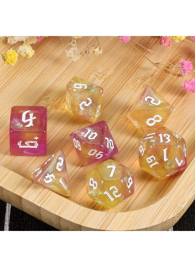 Dnd Polyhedral Dice Set With Dice Bag For Dungeons And Dragons Rpg Mtg Role Playing Table Games