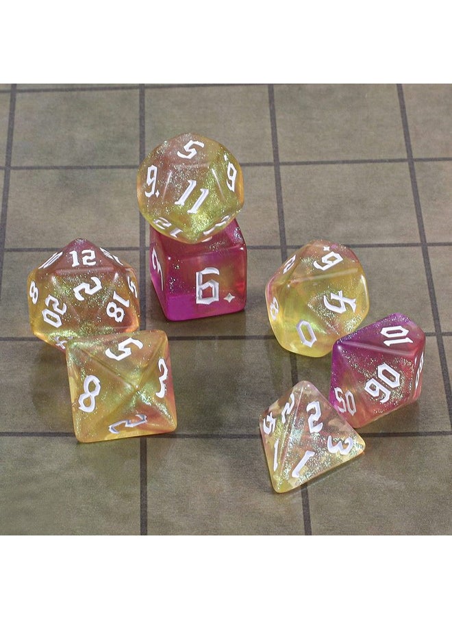 Dnd Polyhedral Dice Set With Dice Bag For Dungeons And Dragons Rpg Mtg Role Playing Table Games