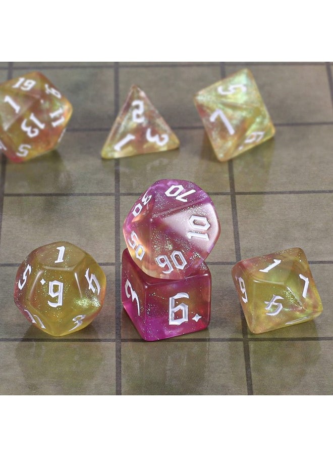 Dnd Polyhedral Dice Set With Dice Bag For Dungeons And Dragons Rpg Mtg Role Playing Table Games