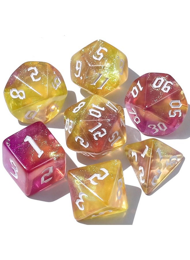 Dnd Polyhedral Dice Set With Dice Bag For Dungeons And Dragons Rpg Mtg Role Playing Table Games