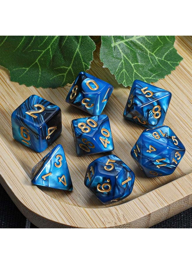 Dnd Polyhedral Dice Set With Dice Bag For Dungeons And Dragons Rpg Mtg Role Playing Table Games