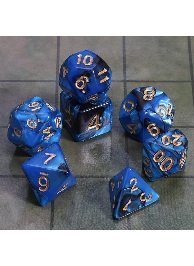 Dnd Polyhedral Dice Set With Dice Bag For Dungeons And Dragons Rpg Mtg Role Playing Table Games
