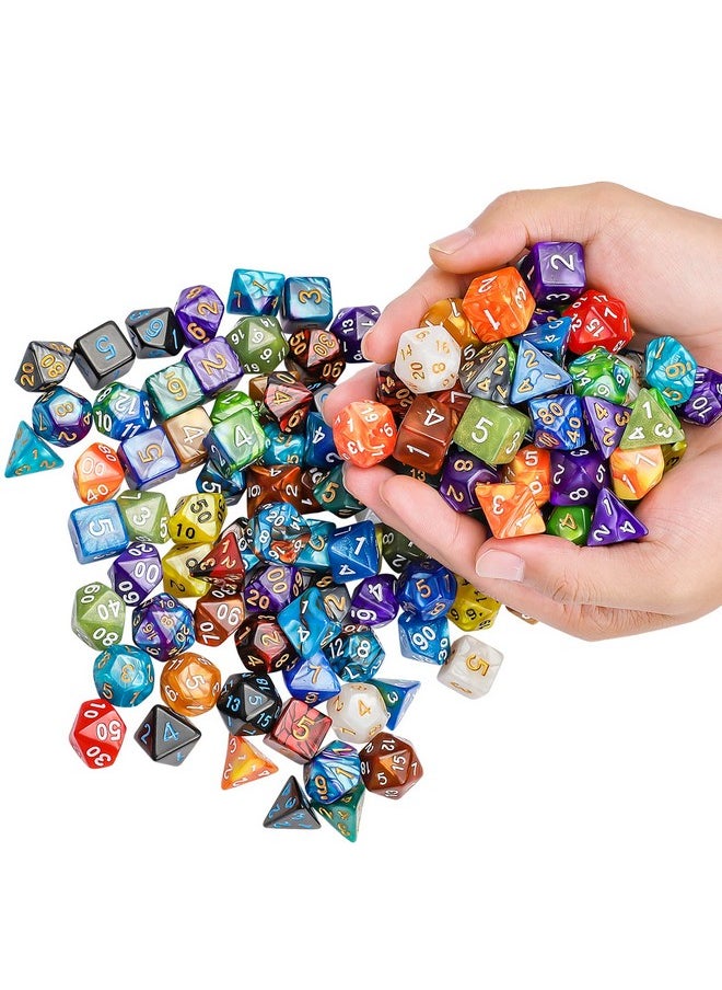 Dnd Dice Set - 20X7 (140 Pieces) Polyhedral Dice, 20 Colors D&D Dice For Dungeons And Dragons Tabletop Role-Playing Games With 1 Drawstring Bag