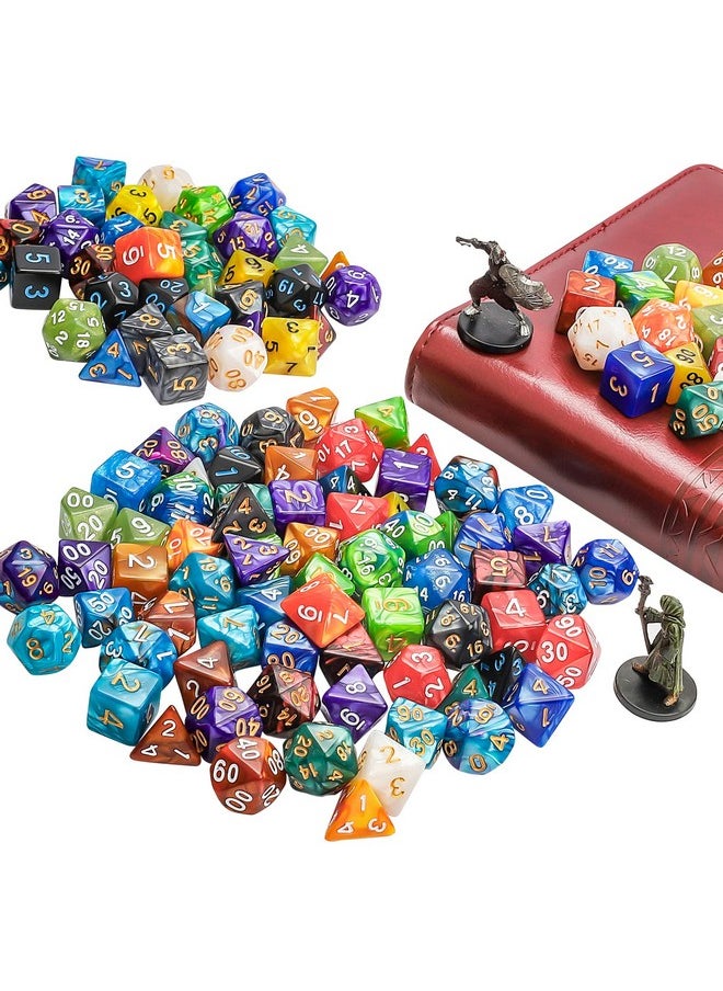 Dnd Dice Set - 20X7 (140 Pieces) Polyhedral Dice, 20 Colors D&D Dice For Dungeons And Dragons Tabletop Role-Playing Games With 1 Drawstring Bag