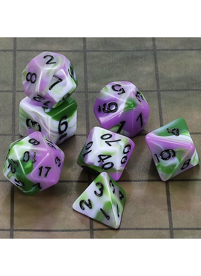Dnd Polyhedral Dice Set For Dungeons And Dragons Rpg Mtg Role Playing Table Games-With 1 Dice Pouch (Pink+Green+White)